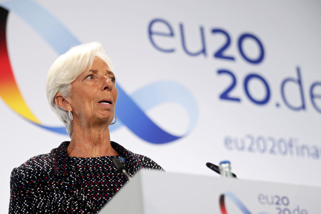 כריסטין לגארד, נגידת הבנק המרכזי האירופי (צילום: Hannibal Hanschke/Pool Photo via AP, File)