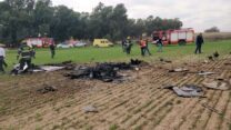 זירת התרסקות מטוס ה'סנונית' במשמר הנגב (צילום: מד"א)