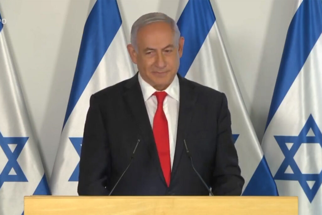 רה"מ, בנימין נתניהו, מעדכן על חלוקת החיסונים (צילום מסך)