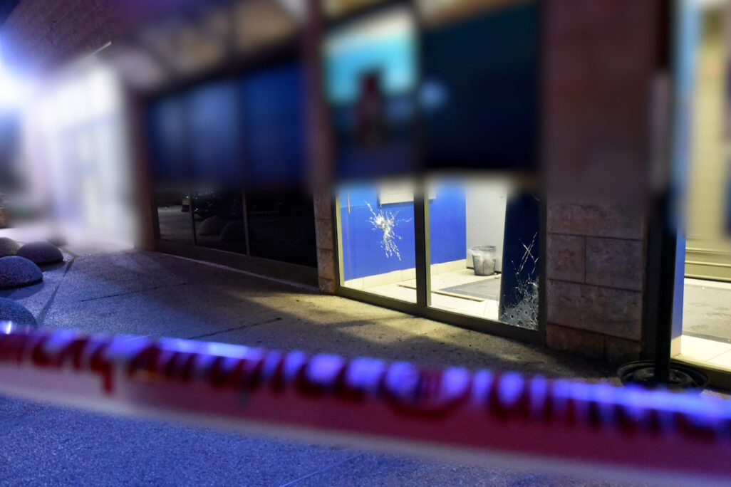 A shooting incident at a bank in Maghar (Photo: Israel police)