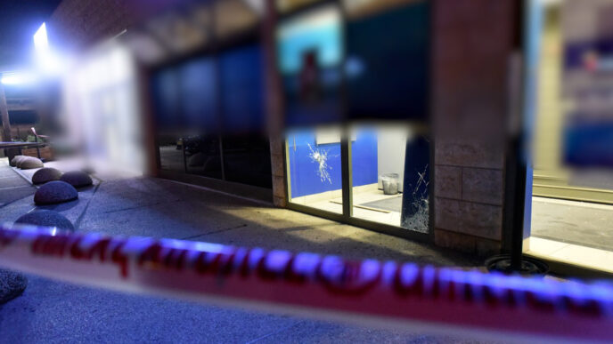 A shooting incident at a bank in Maghar, an Arab town (Photo: Israel police)