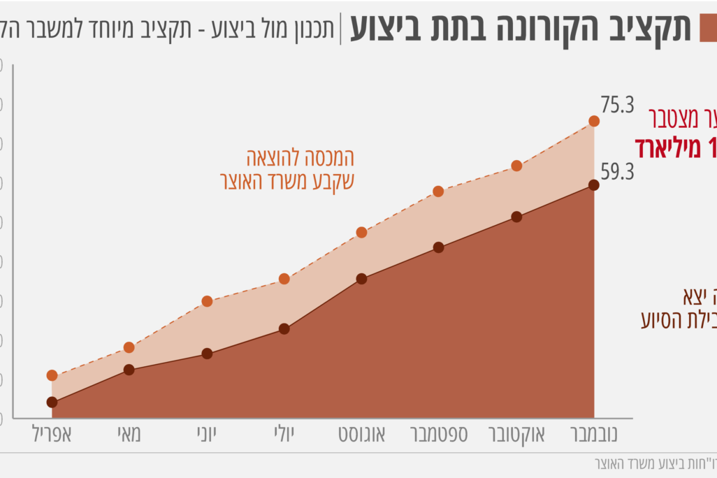 תקציב הקורונה בתת ביצוע - חודש נובמבר (גרפיקה: אידאה) תקציב הקורונה בתת ביצוע - חודש נובמבר (גרפיקה: אידאה)