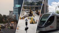הרכבת הקלה בירושלים, חישמול מסילת הרכבת ועבודות באיילון (צילום: מרים אלסטר / יונתן סינדל / תומר נויברג / פלאש 90)