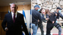 ח"כ סודנוס סאלח עוצרה בנצרת וראש הממשלה בנימין נתניהו (צילומים: מוחמד חליליה, יונתן זינדל/פלאש90)