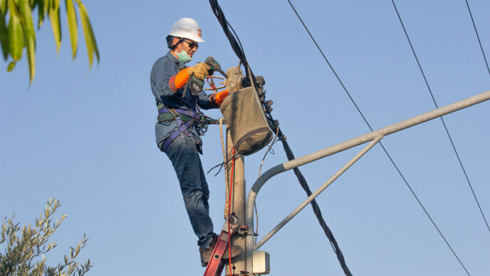 עובד חברת החשמל (צילום: יוסי אלוני / פלאש 90)