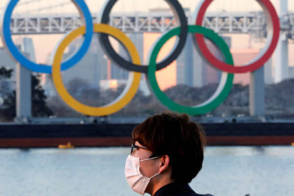 הלוגו האולימפי בטוקיו, יפן (צילום: REUTERS/Kim Kyung-Hoon)