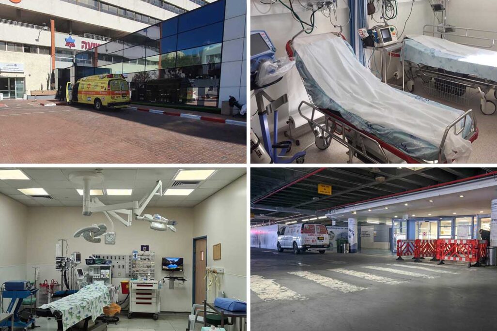 חדרי ניתוח ורחבות אמבולנסים ריקות בבתי החולים הציבוריים (צילום: מאבק בתי החולים הציבוריים)