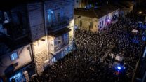 הלווייתו של הרב שיינר בירושלים (צילום: יונתן זינדל/פלאש 90)