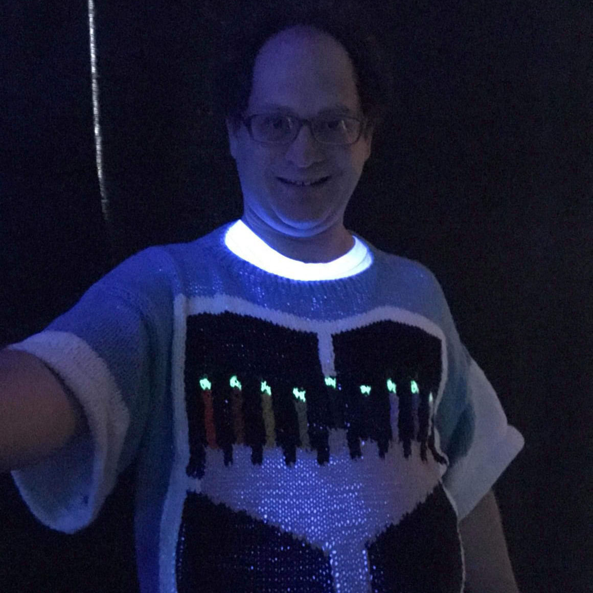 The favorite sweater for Bersky's fans &#8211; a menorah glowing in the dark (Photo: Private album)