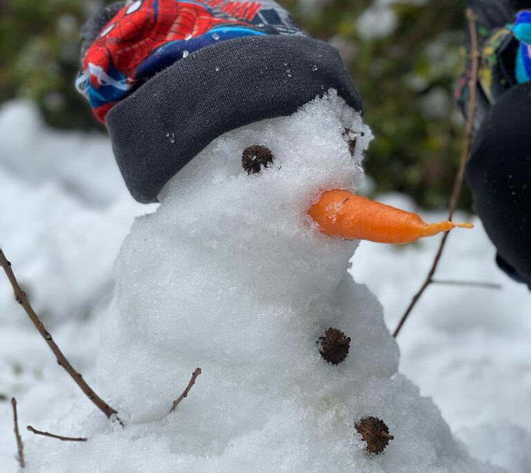 איש שלג בהר מירון (צילום: גיל פלוטקין)