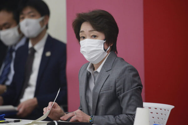 סייקו האשימוטו, הנשיאה החדשה של הוועדה המארגנת למשחקים האולימפיים בטוקיו (AP Photo/Koji Sasahara, Pool)