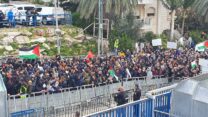הפגנה באום אל פחם, במחאה על הטיפול החסר של המשטרה בפשיעה בחברה בערבית (צילום: יניב שרון)