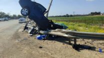 תאונה ליד מושב תפרח שבנגב (צילום: דוברות המשטרה)