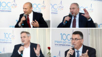 מימין למעלה לשמאל: אביגדור ליברמן, נפתלי בנט, גדעון סער, ניצן הורוביץ (צילום: סיוון פרג')