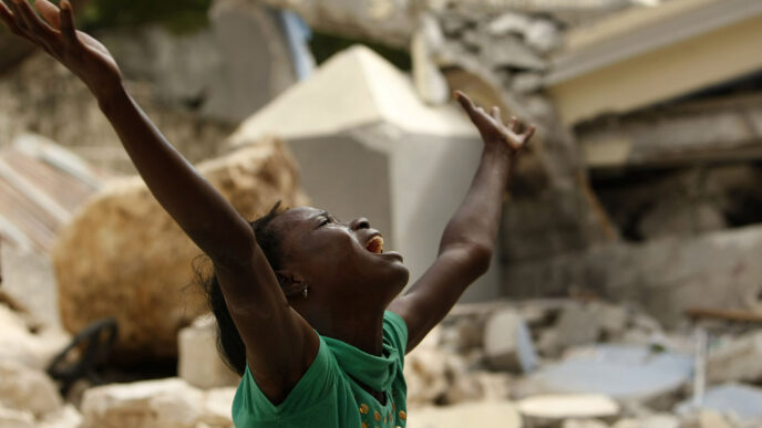 Haiti after the 2010 earthquake. &quot;I can’t get it through my mind even to this day. The murder of innocent girls for worship, for human sacrifice&quot; (Photo: AP Photo / Gerald Herbert) A girl in Haiti after the 2010 earthquake.