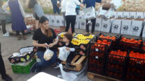 אריזת סלי מזון בעמותת 'שכן טוב' בטבריה (צילום: עמותת 'שכן טוב')