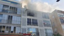 שריפה ברחוב ברחוב בוגרשוב בתל אביב. (צילום: כיבוי והצלה)