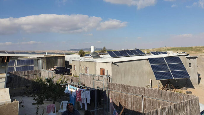Solar panels in the village of Al Sera (Photo: Erez Raviv)