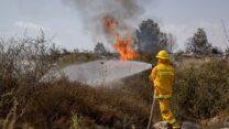 ארכיון: כיבוי שריפה. (צילום: יונתן זינדל / פלאש 90)