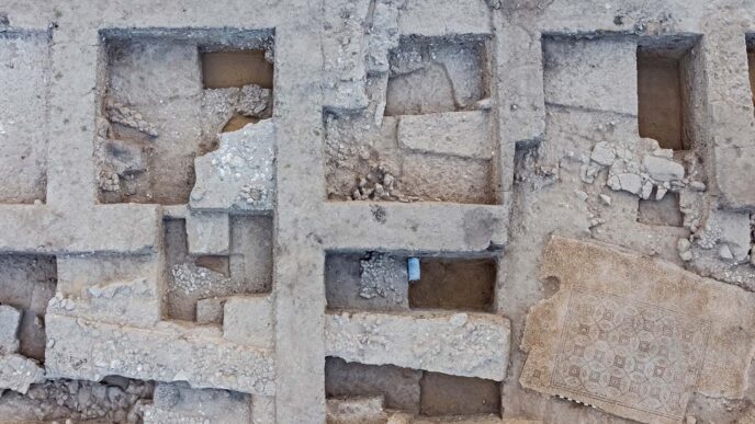 האתר בו התגלה הפסיפס ביבנה (צילום: אסף פרץ רשות העתיקות)