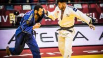 לי קוכמן (מימין) בגרנד סלאם ת"א (צילום עודד קרני, איגוד הג'ודו בישראל)