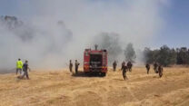 שריפה ביער בארי בעוטף עזה (צילום: משה ברוכי סייר ביערות קק״ל)