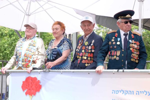טקס יום הניצחון על גרמניה הנאצית בירושלים, 2021. "אנו מציינים 76 שנה של ניצחון האור על החושך" (צילום: דוד טברסקי)