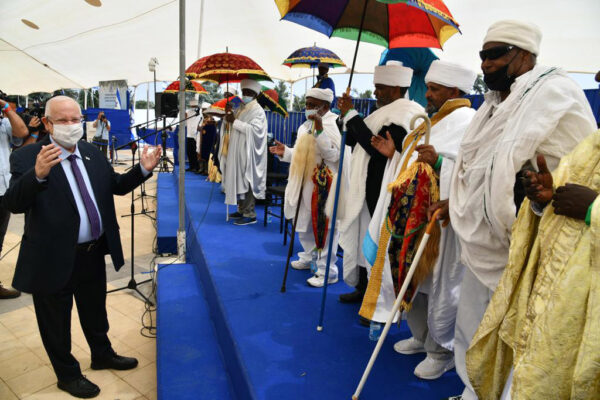 הנשיא ריבלין בטקס הממלכתי ליהודי אתיופיה שנספו בדרכם לישראל (צילום: דוברות בית הנשיא)