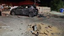 נפילת רקטה באשקלון (צילום: תיעוד מבצעי לוחמי האש)