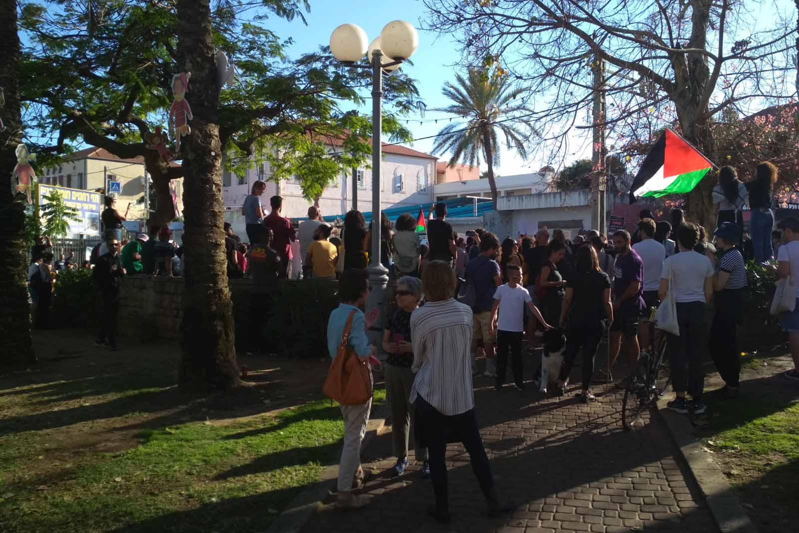 הפגנה בגן השניים ביפו כחלק משביתת המחאה של החברה הערבית. (צילום: יניב שרון, דבר)