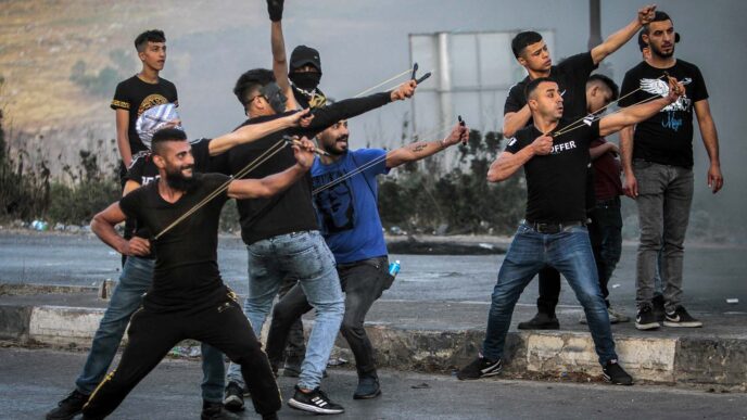 מפגינים פלסטינים בגדה. &quot;ישראל דאגה להחליש את הרשות ולהגיע להבנות עם חמאס, מה שאפשר לו להקים צבא טרור&quot; (צילום: נאסר אישתיה/פלאש 90)