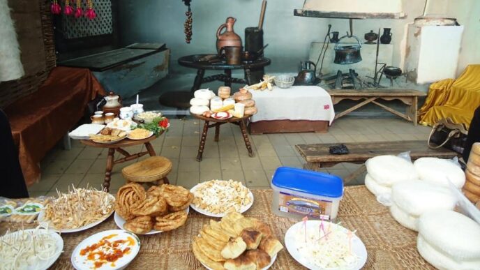 وجبة شركسية تقليدية. &quot;شركس ويهود يلتقون وكل واحد يعود إلى بيته وإلى ثقافته المحلية&quot; (تصوير: ويكيبيديا)