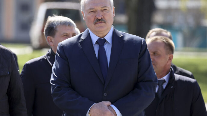 נשיא בלארוס, אלכסנדר לוקשנקו (צילום ארכיון: Sergei Sheleg/BelTA Pool Photo via AP)