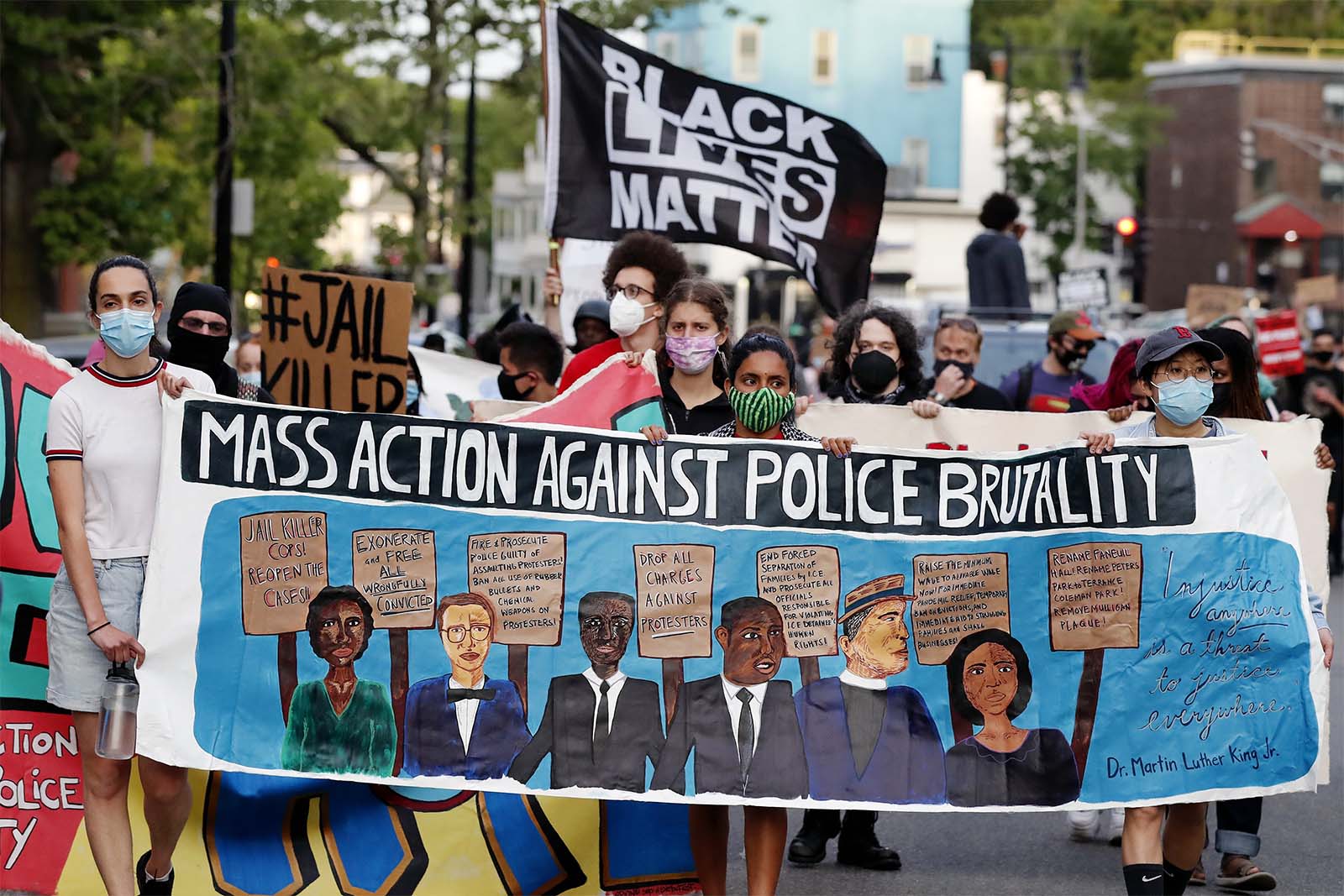 הפגנה בבוסטון לציון שנה למותו של ג'ורג' פלויד (צילום: AP Photo/Michael Dwyer)