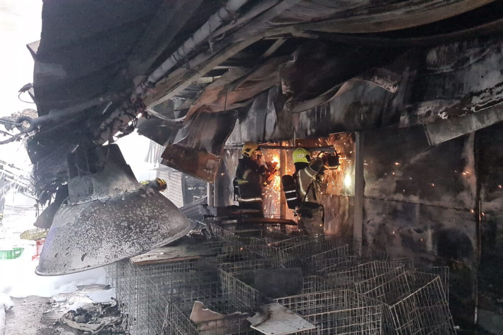 שריפה בשוק העירוני בטבריה (צילום: תיעוד מבצעי כבאות והצלה לישראל)