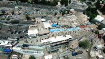 מתחם קבר הרשב"י במירון (צילום אוויר: יהודה רוזן)