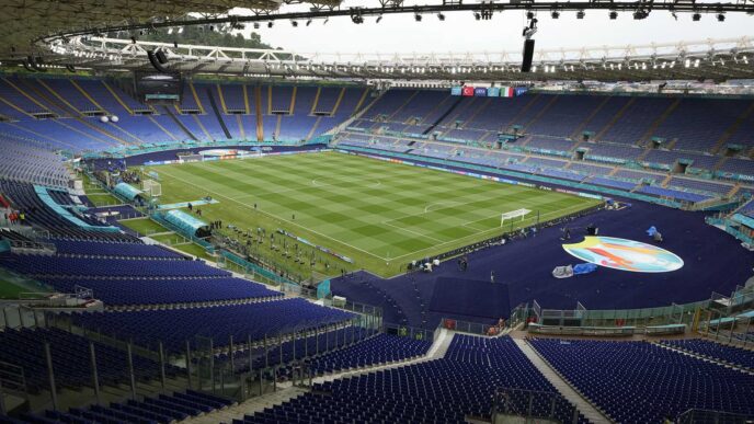 אצטדיון &quot;האולימפיקו&quot; ברומא שייארח את משחק הפתיחה של יורו 2020 (צילום&quot;: AP Photo/Andrew Medichini, Pool)