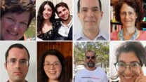 שירלי פינצי-לב (למעלה, מימין), פרופ' אלון הרשקו, הראל סטרטייבסקי ושלי פרץ, אפרת לוי, זוהר דבש (למטה, מימין), איתי אלימלך, נועם גרייף ואיליה פרומסון (צילום: אלבום פרטי / אסנת סגינר שורק)
