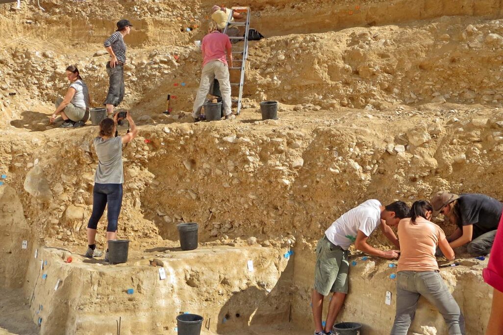 החפירות באתר בוקר תחתית (צילום: אליזבטה בוארטו, מכון ויצמן למדע)