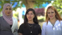 יוסור עמאש (משמאל), אוריה כספי וחממה עמאש, מנהלות "קואופרטיב הניקיון" (צילום מסך: מתוך סרטון קמפיין הגיוס)
