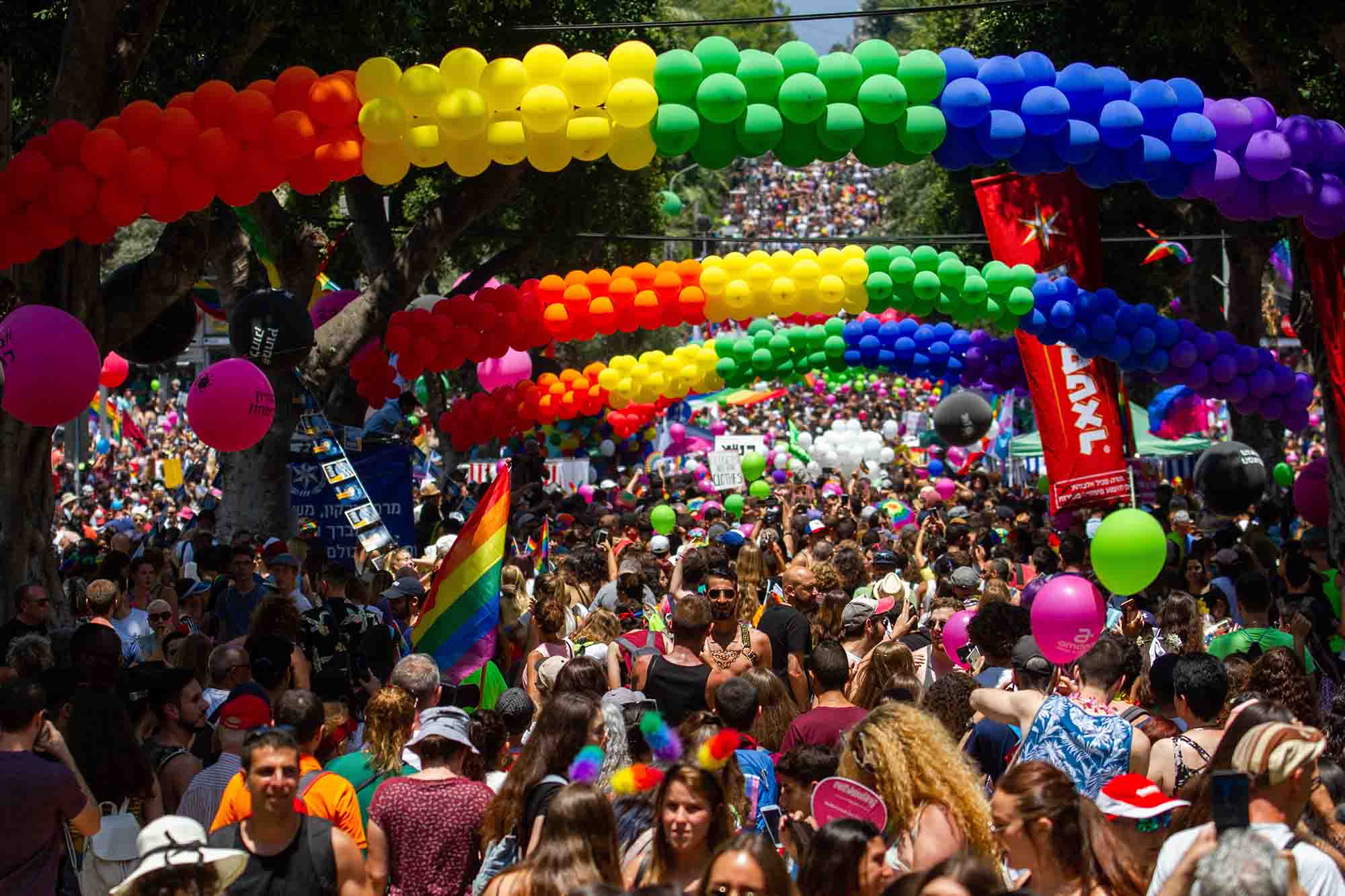 The Pride Parade in Tel Aviv. A number of Israeli municipalities, including Tel Aviv, have tried in recent years to allow all self-declared couples to receive the same municipal services as legally married couples without having to marry through the Rabbinate. (Photo: Flash 90) 