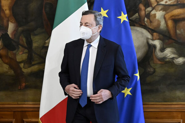 מריו דראגי, ראש ממשלת איטליה (צילום: Riccardo Antimiani, Pool via AP)