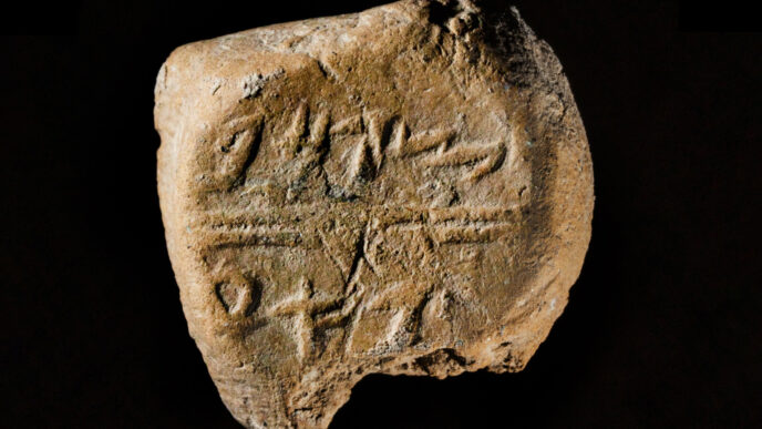 טביעת חותם נושאת את השם צפן בכתב עברי קדום (צילום: קובי הראתי ארכיון עיר דוד)