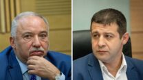 יו"ר ועדת הכספים, אלכס קושניר, ושר האוצר, אביגדור ליברמן (צילום: יונתן סינדל / פלאש 90)