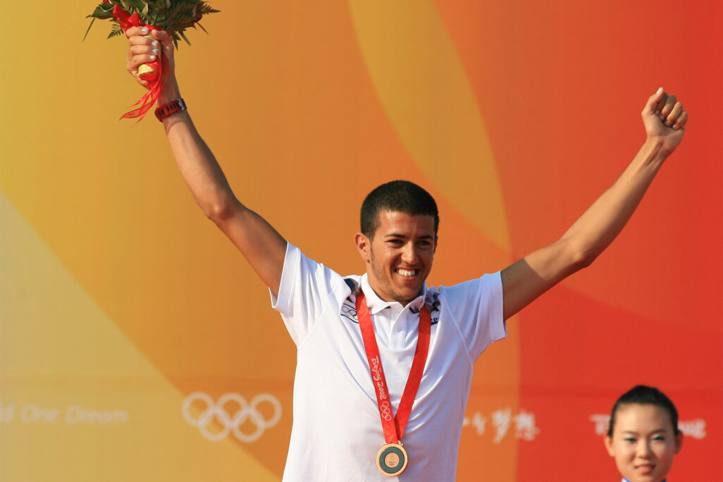 שחר צוברי זוכה במדליית הארד באולימפיאדת בייג'ינג 2008 (צילום: Oriental Image via Reuters Connect)