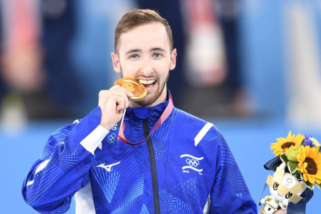 Artem Dolgopyat, seen here with his gold medal, is barred from marrying within the state of Israel because of having only a Jewish father and no Jewish mother. (Photo: Amit Shissel, Israel Olympic Committee)
