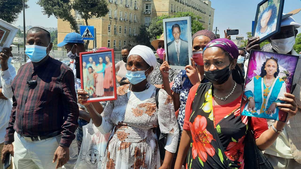 הפגנה במחאה על העיכוב בהעלאת יהודי אתיופיה (צילום: המאבק להעלאת יהודי אתיופיה)
