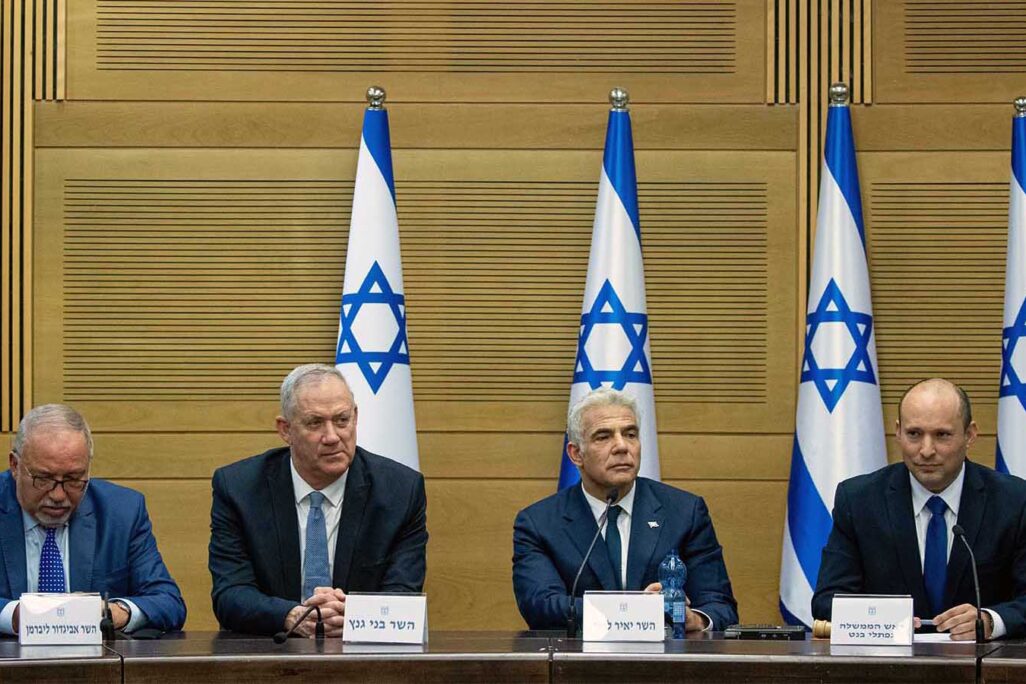 From right: Naftali Bennett, Yair Lapid, Benny Gantz and Avigdor Lieberman (Photo: Yonatan Sindel / Flash 90)