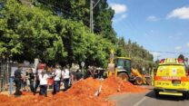 זירת התאונה בפרדס חנה-כרכור (צילום: תיעוד מבצעי מד״א)