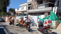 זירת התאונה באתר הבנייה בחולון (צילום: איחוד הצלה)